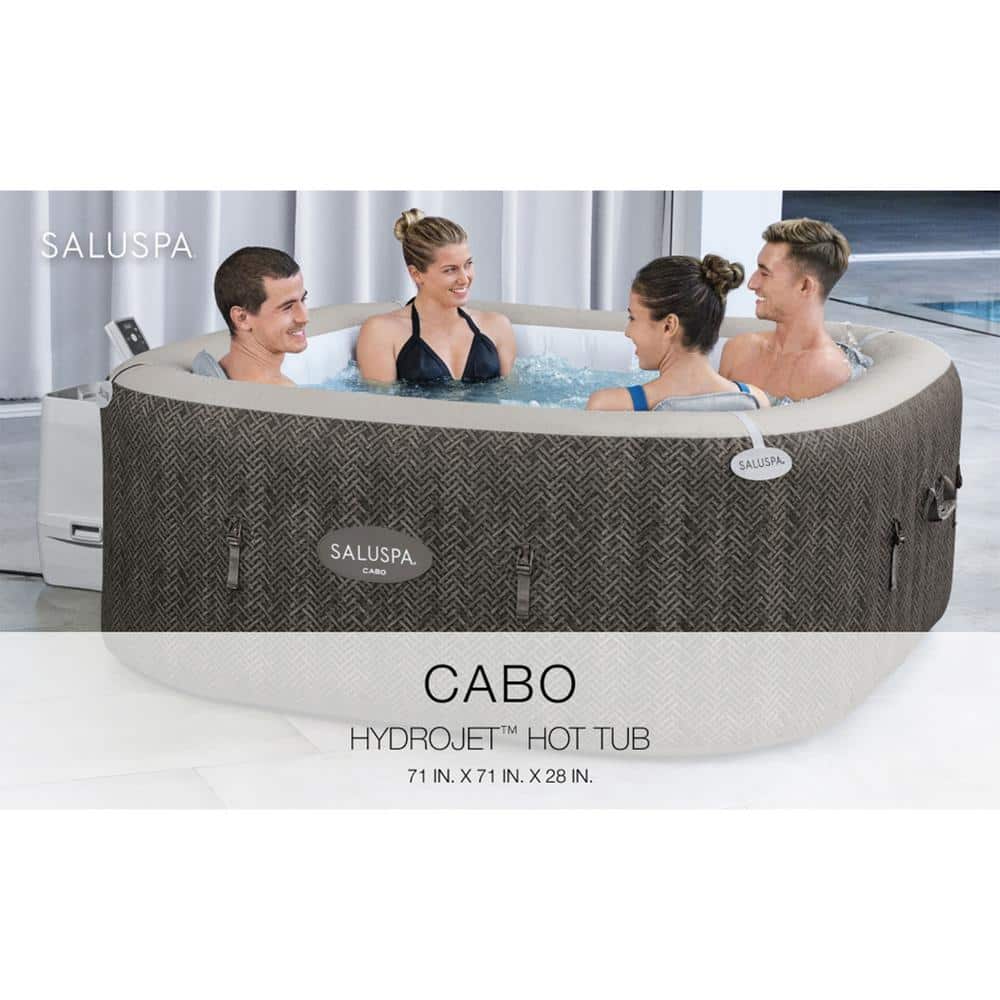 Bestway SaluSpa 6-Person Brown Inflatable Square Hot Tub with Seats and Headrest