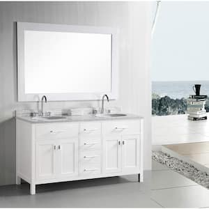 London 71.5 in. W x 21.5 in. D x 34.75 in. H Bath Vanity Cabinet without Top in White