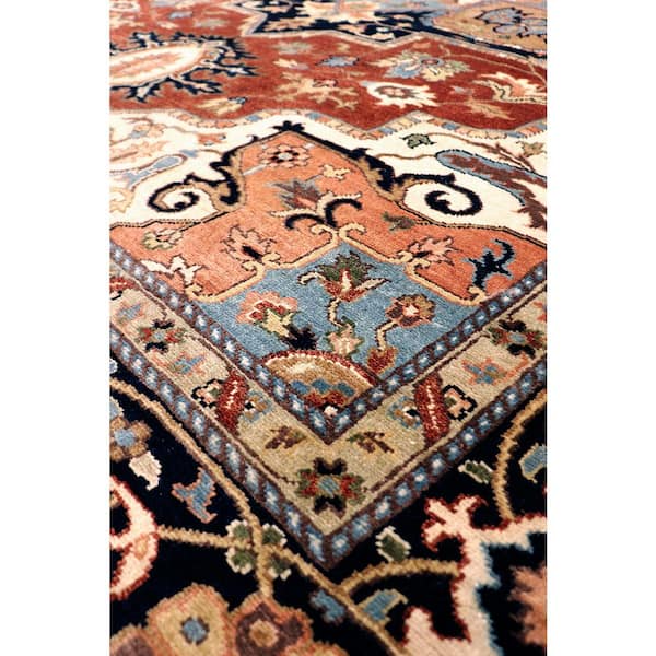 Serapi Rust/Navy 4 ft. x 6 ft. Area Rug