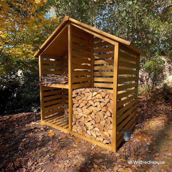 Sunjoy YardCove 29.76 in. Outdoor Firewood Storage Rack with