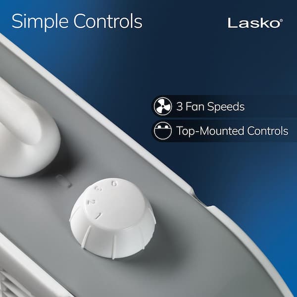 Lasko - 20 in. 3 Speed Air Circulating Box Fan for Home in White with Save Smart Technology, 1820 CFM and Carry Handle