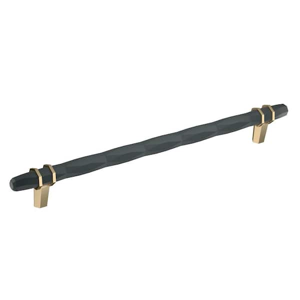 London 10-1/16 in. (256mm) Modern Black Bronze/Golden Champagne Bar Cabinet Pull