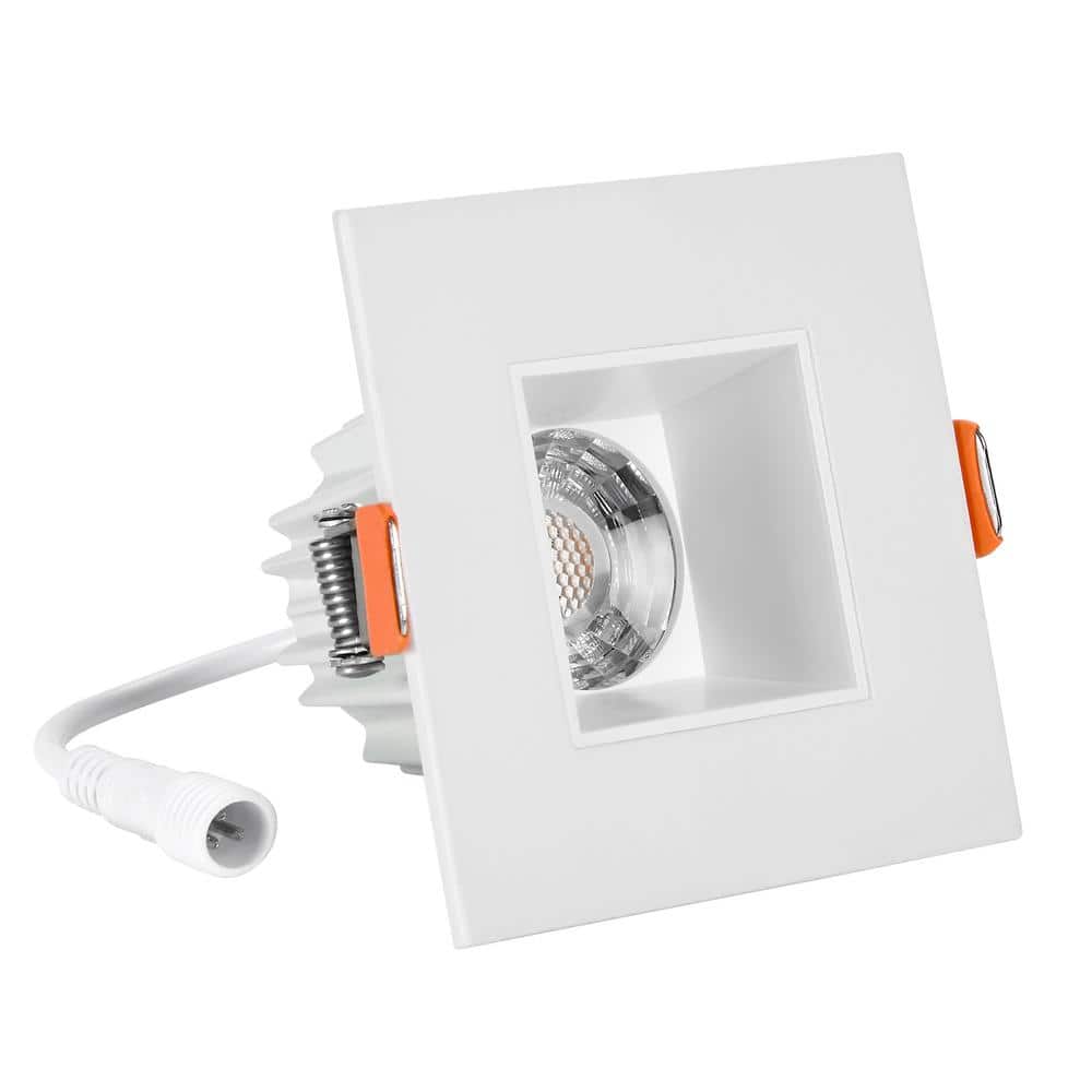 White Aluminum Square LED Recessed Downlight with Adjustable Color Temperature