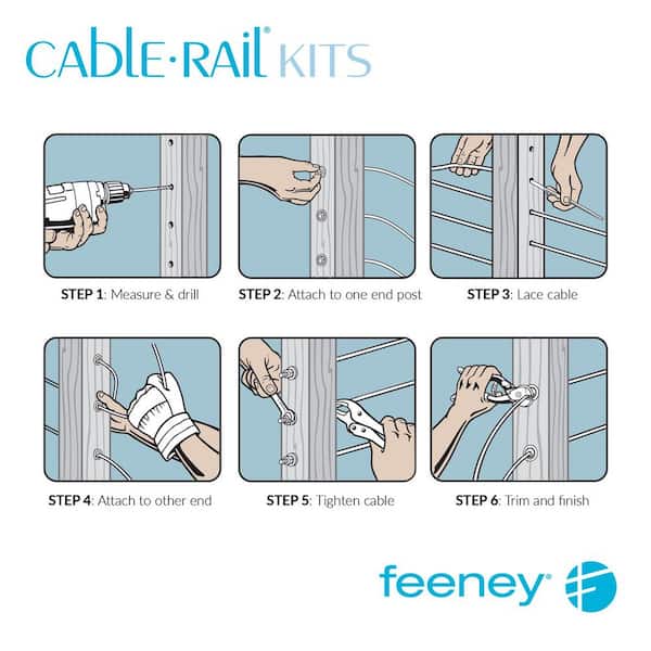 Feeney 5 ft. Stainless Steel Cable Assembly Kit for Cable Railing System