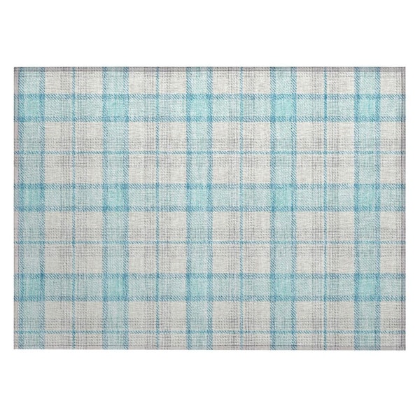 Addison Rugs Chantille Machine Washable Indoor/Outdoor Abstract ACN1052 Aqua 1 ft. 8 in. x 2 ft. 6 in. Area Rug