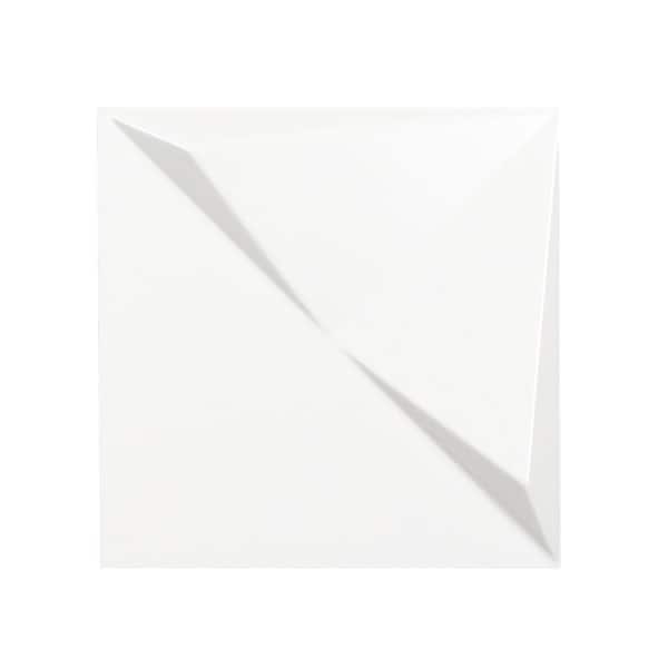 3D Field Tile White 8 in. x 8 in Matte Ceramic Wall Tile (4.10 sq. ft. /Case)