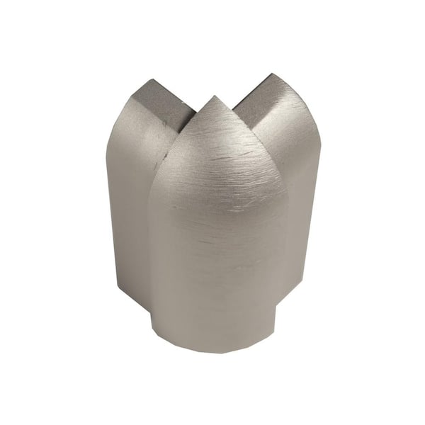 DURAL Durastep DP 1/2 in. Worktop Trim Ext Crnr Aluminum Anodized Brushed Silver Molding and Transition Trim