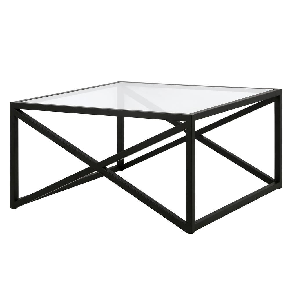 Calix 32'' Blackened Bronze Square Glass Coffee Table