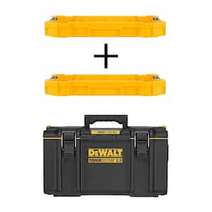 TOUGHSYSTEM 2.0 22 in. Shallow Tool Tray (2 Pack) and TOUGHSYSTEM 2.0 22 in. Large Tool Box