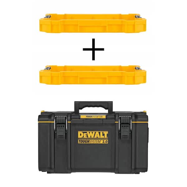 TOUGHSYSTEM 2.0 22 in. Shallow Tool Tray (2 Pack) and TOUGHSYSTEM 2.0 22  in. Large Tool Box