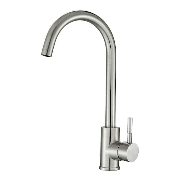 Single Handle Bar Faucet Bar Sink Faucet 1-Hole Small Standard Kitchen Faucet in Brushed Nickel