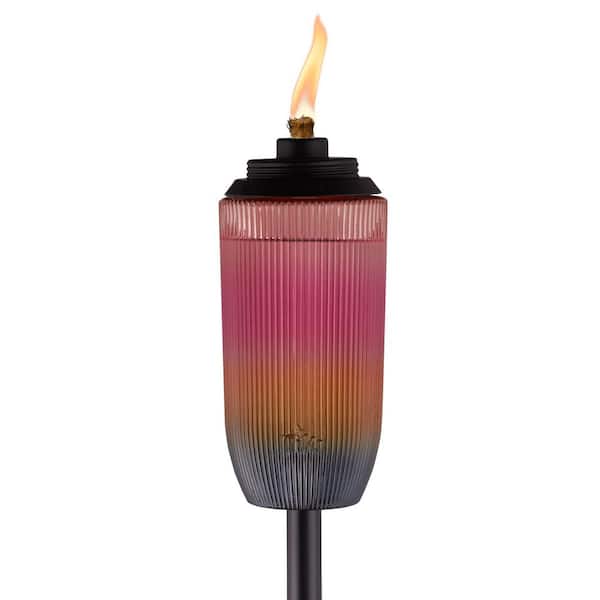 TIKI Easy Install 69 in. Torch Glass Rainbow