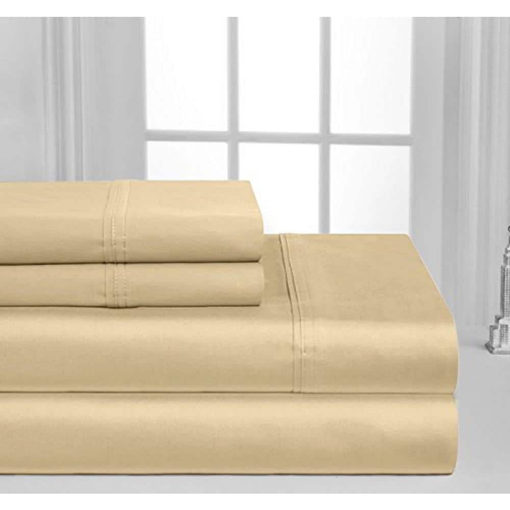 Luxurious Taupe 1000-Thread Count Cotton Queen Sheet Set