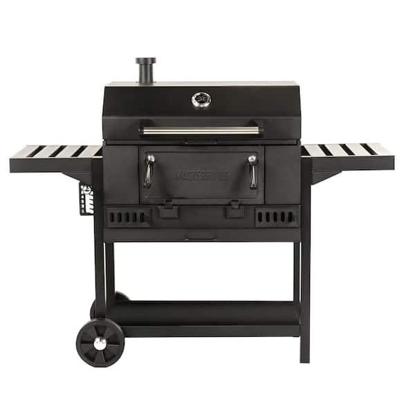 Masterbuilt 30 in. Charcoal Grill in Black with Storage Cabinet and Shelves
