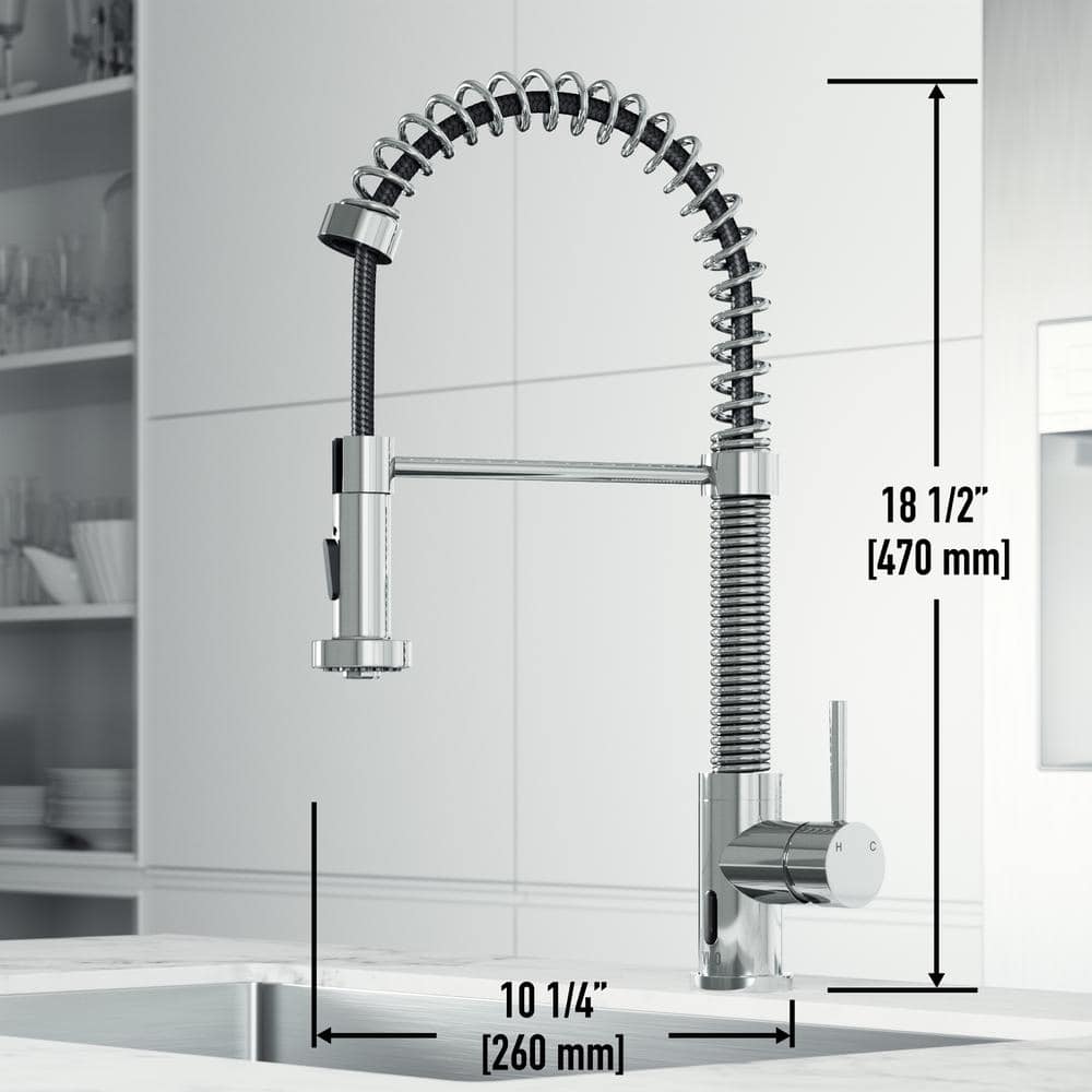 Chrome Touchless Pull-Down Kitchen Faucet with Spray