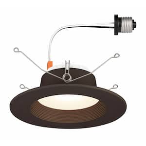 5 in. and 6 in. 3000K Integrated LED Bronze Recessed Light Trim