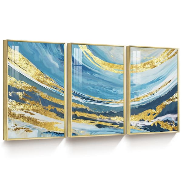 Unbranded Modern Abstract Wall Decoration 3 Piece Aluminum Framed Wall Art Print Decor Painting Pictures 36 in. x 24 in.