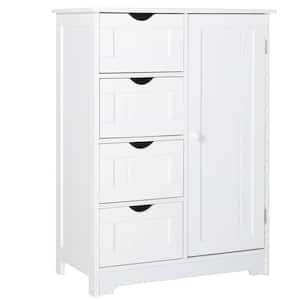 23.6 in. W x 11.8 in. D x 31.6 in. H Bathroom Linen Cabinets Floor Storage Cabinet with Drawers and Shelves in Whitex