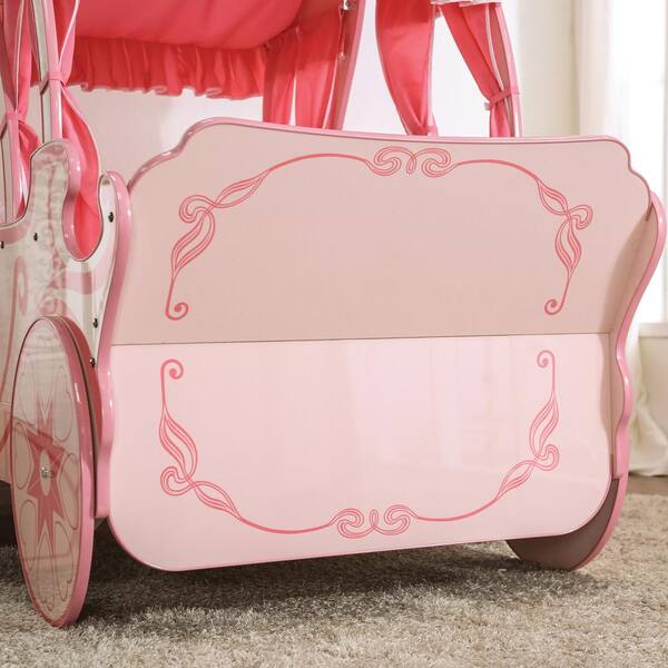 Furniture of America Colono Pink Twin Princess Carriage Composite