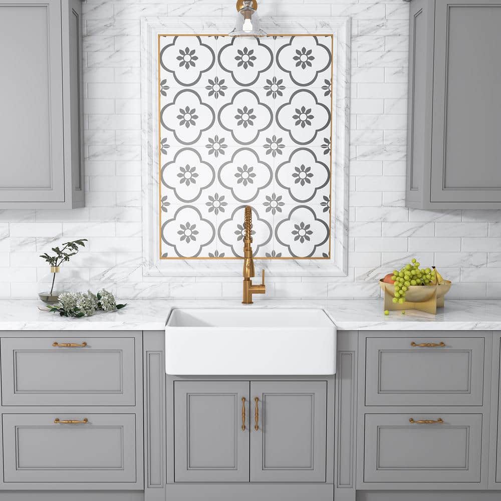 Treviso White Fireclay 30" Single Bowl Farmhouse Sink