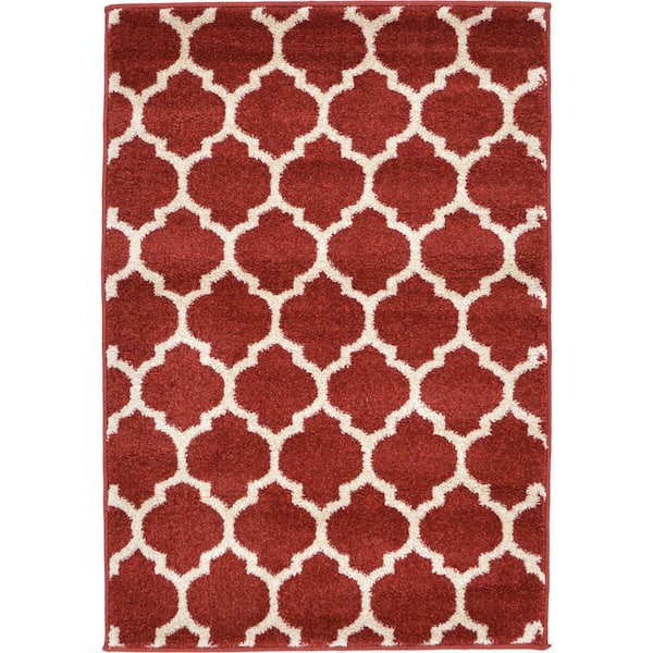 Unique Loom Trellis Philadelphia Red/Beige 2' 2 x 3' 0 Area Rug
