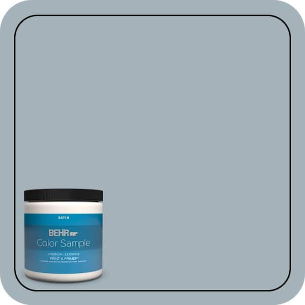 BEHR PREMIUM PLUS 8 oz. #PPF-27 Porch Ceiling Satin Enamel Interior/Exterior Paint & Primer Color Sample