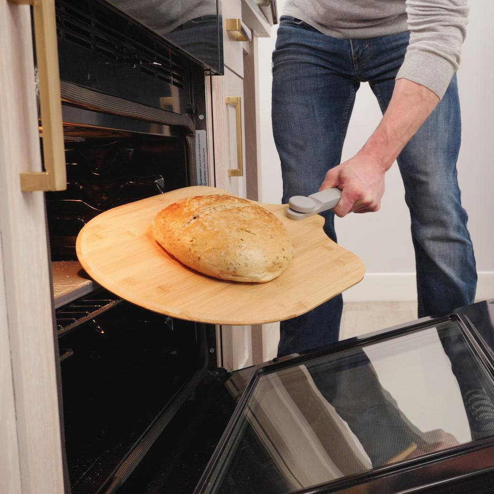 Old Stone 12x14 Inch Bamboo Pizza Peel with Folding Handle