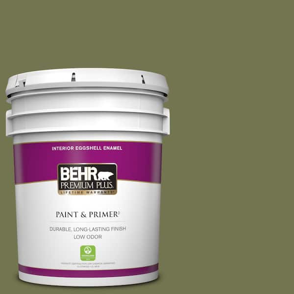 BEHR PREMIUM PLUS 5 gal. #S360-6 Secret Meadow Eggshell Enamel Low Odor Interior Paint & Primer