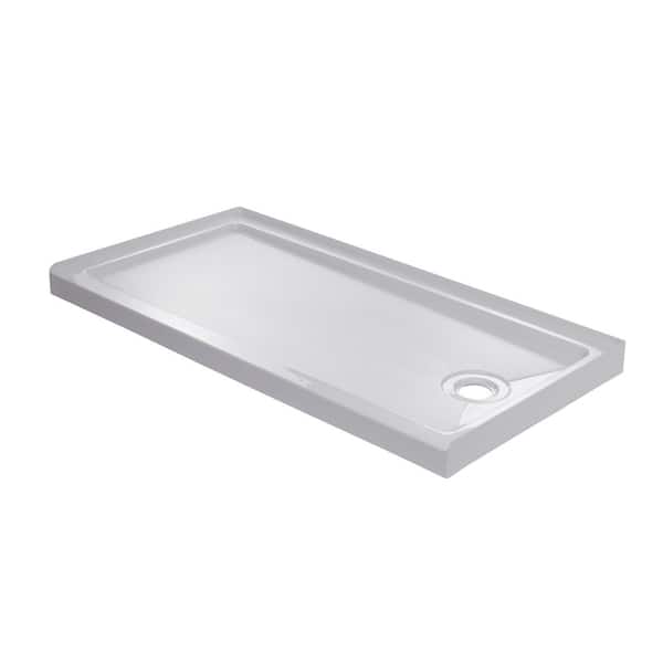 CRAFT + MAIN 60 in. L x 36 in. W Alcove Shower Pan Base with Right Drain in White
