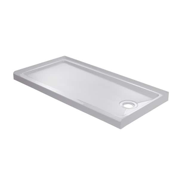 Transolid Pre-Tiled 60 in. L x 36 in. W Alcove Shower Pan Base with  Right-Hand Drain in Off-White Hexagon FPT6036R-HO - The Home Depot