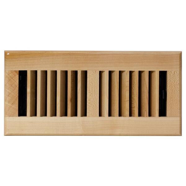2x Lot Decor Grates 4x10” Maple Floor Register WML410-N Real Wood Heat A/C Vent 