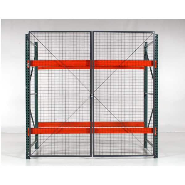 Vestil 1-1/4 in. x 96 in. x 96 in. Gray Steel Double Hinged Rack Gate Machinery Guard