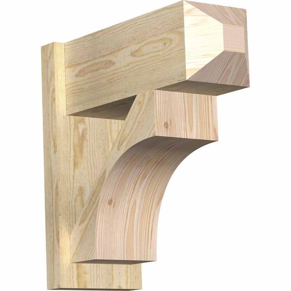 Ekena Millwork 8 in. x 20 in. x 20 in. Douglas Fir Westlake Craftsman Rough Sawn Outlooker