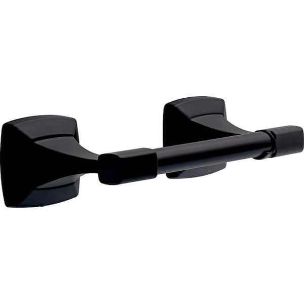 Delta Portwood Wall Mounted Pivot Arm Toilet Paper Holder Bath Hardware Accessory in Matte Black