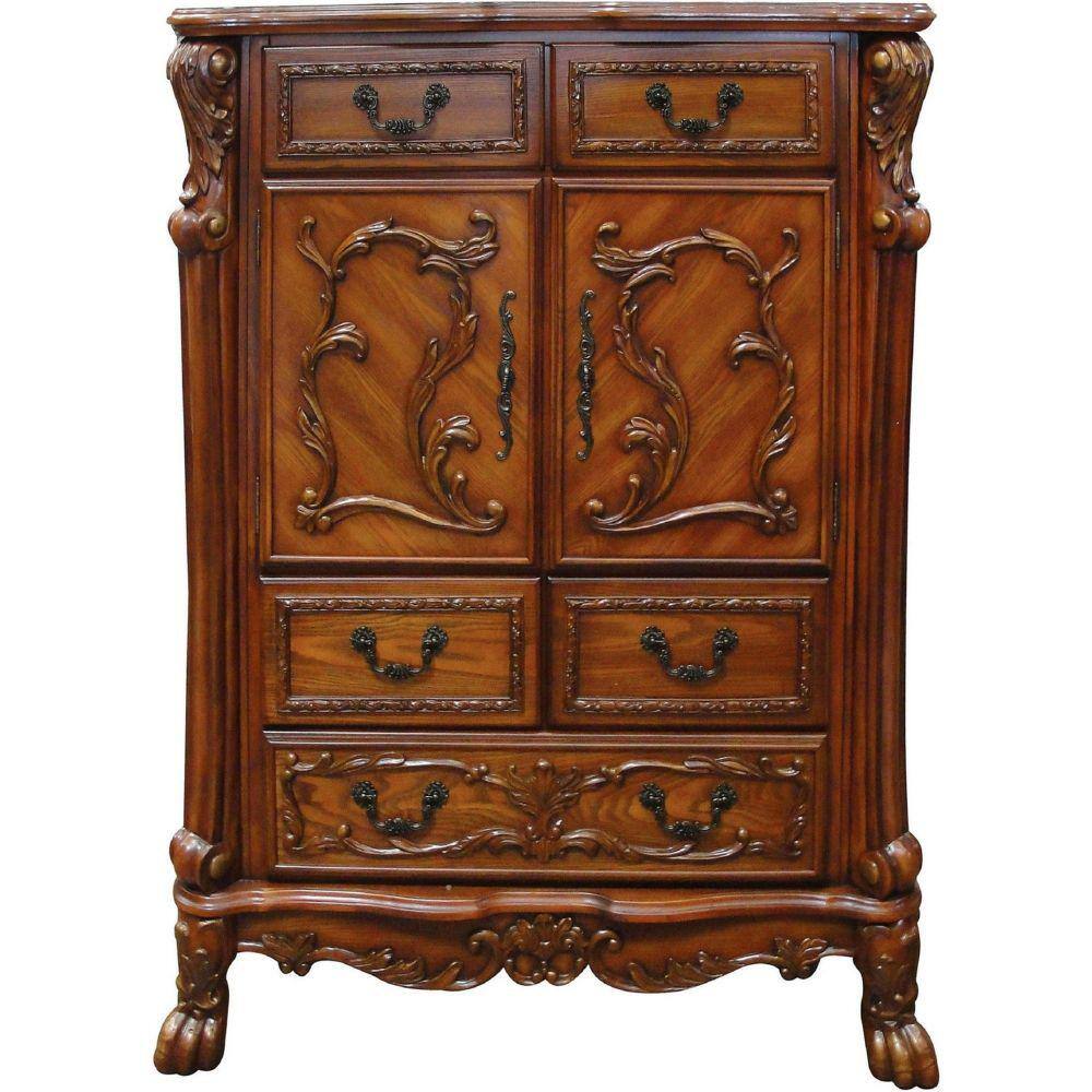 20 in. Brown 5-Drawer Wooden Chest of Drawers