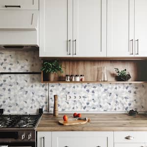 Waterfront White Pebble 11.125 in. x 11.125 in. Honed Marble Wall and Floor Mosaic Tile (8.59 sq. ft./Case)