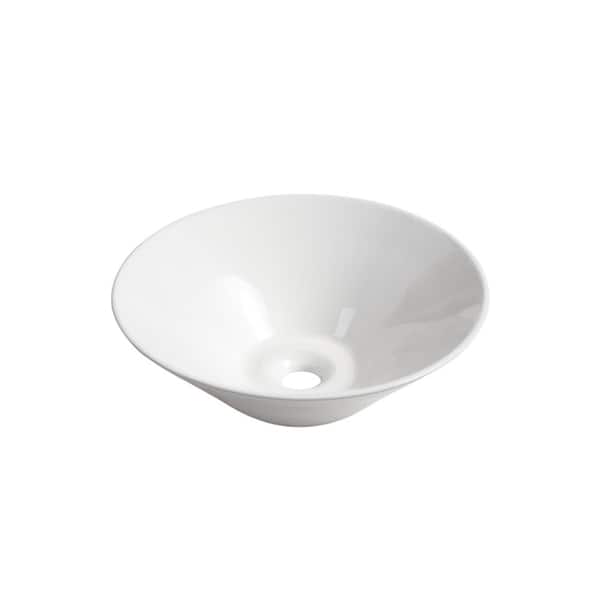 Unbranded 16.7 in. Round Bathroom Sink without Faucet and Drain in White Ceramic