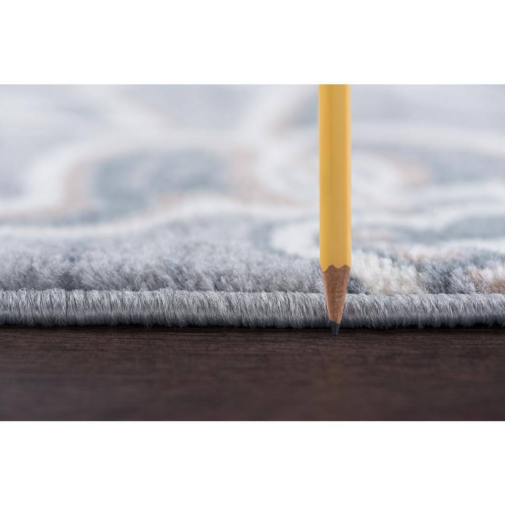 Gray Floral Reversible Synthetic Runner Rug, 2' x 10'