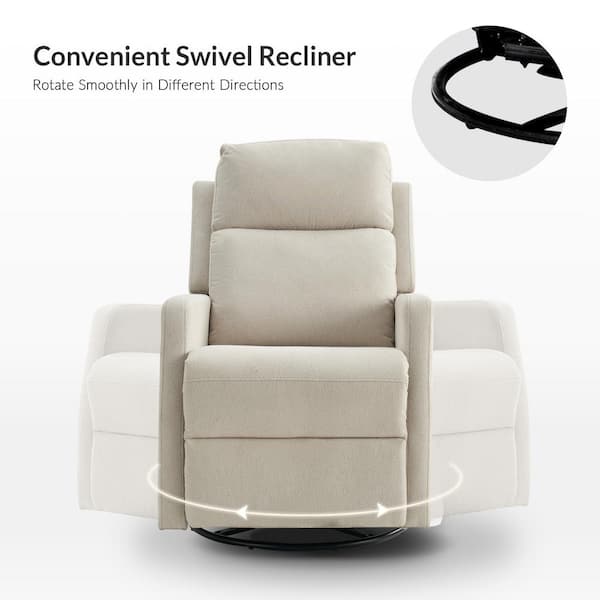 JAYDEN CREATION Luis Beige Traditional Swivel Rocker Manual