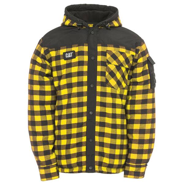 Caterpillar Sequoia Men's X-Large Yellow Buffalo Plaid Cotton Shirt Jacket