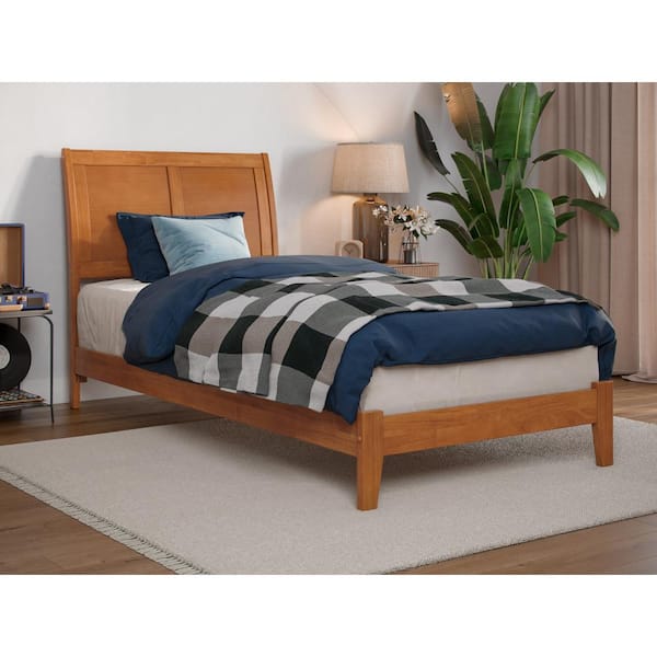 AFI Portland Light Toffee Natural Bronze Solid Wood Frame Twin XL Low Profile Platform Bed