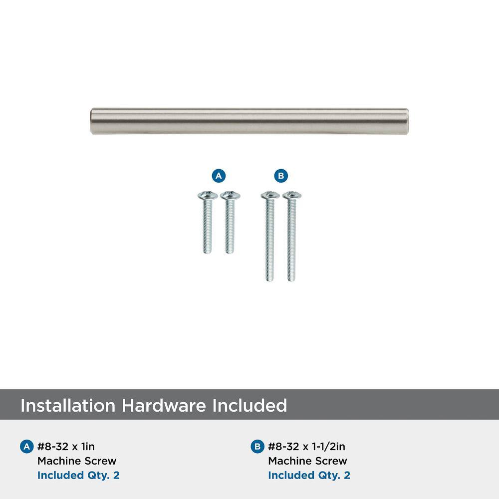 Satin Nickel 3 Inch Modern Bar Cabinet Pulls - 10 Pack