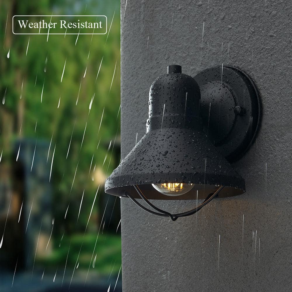 Matte Black Traditional Bell Outdoor Wall Sconce