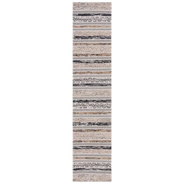 Augustine 2 ft. x 9 Ivory/Taupe Geometric Runner Rug