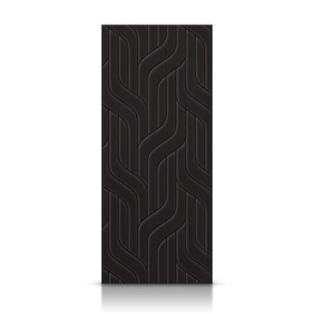 CALHOME 42 in. x 96 in. Hollow Core Black Stained Composite MDF ...