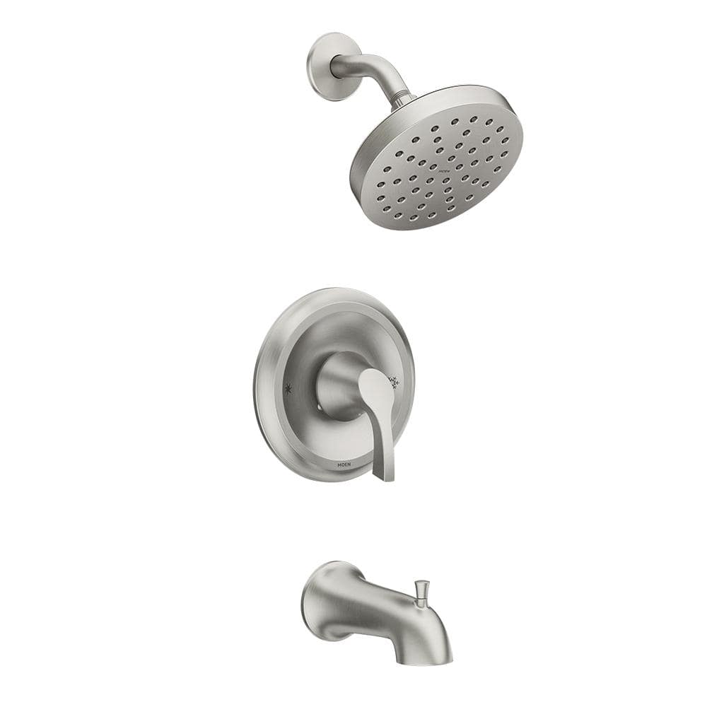 Korek Single-Handle 1- -Spray 1.75 GPM Tub and Shower Faucet with Valve in Spot Resist Brushed Nickel (Valve Included)