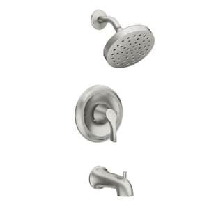 Moen Oxby 82660SRN Spot Resist Brushed Nickel Finish Tub And Shower Faucet Kit 