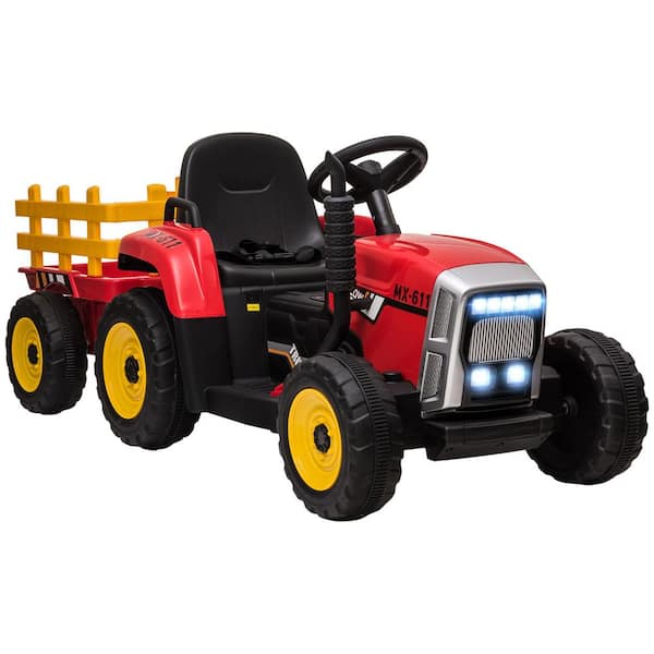 Zeus & Ruta 12-Volt Battery Powered Electric Tractor Toy with Remote Control, Electric Car for Kids in Red