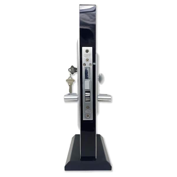 Premier Lock Satin Chrome Mortise Entry Handle Left Hand Lock Set with 2.5  in. Backset and 2 SC1 Keys ML03D - The Home Depot