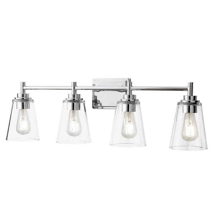 Hampton Bay Wakefield 31 in. 4Light Chrome Modern Vanity with Clear